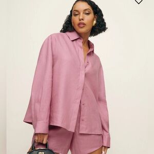 Reformation Andy Oversized Linen Shirt Small